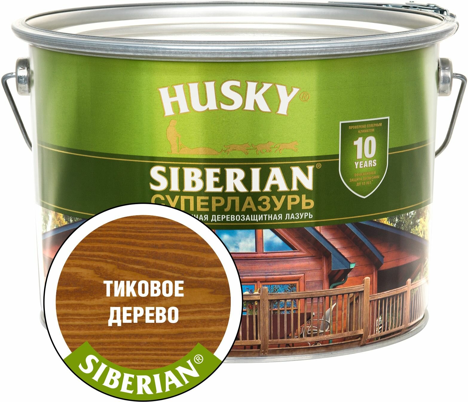 Антисептик HUSKY Siberian тик 9 л полуглянцевый