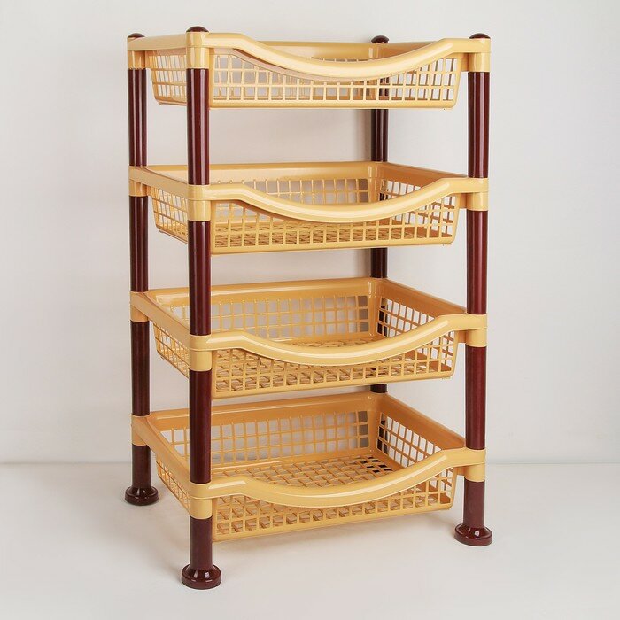 фото Полка напольная для овощей "хозяюшка", цвет бежевый