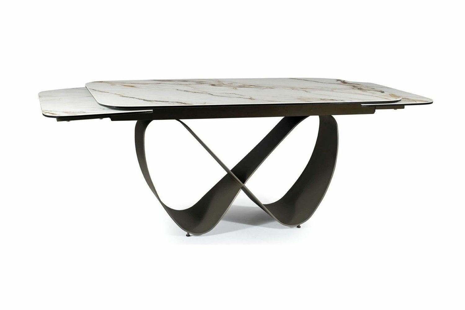 Стол обеденный Signal INFINITY Ceramic 160 раскладной (белый Amber Bianco/коричневый) - фотография № 4