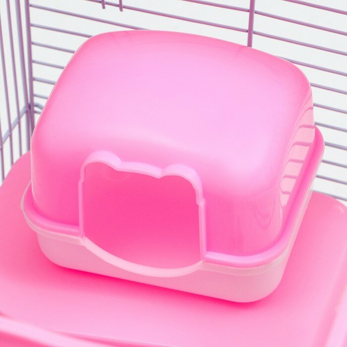 Клетка для грызунов "Пижон", 27 х 21 х 27 см, розовая - фотография № 8