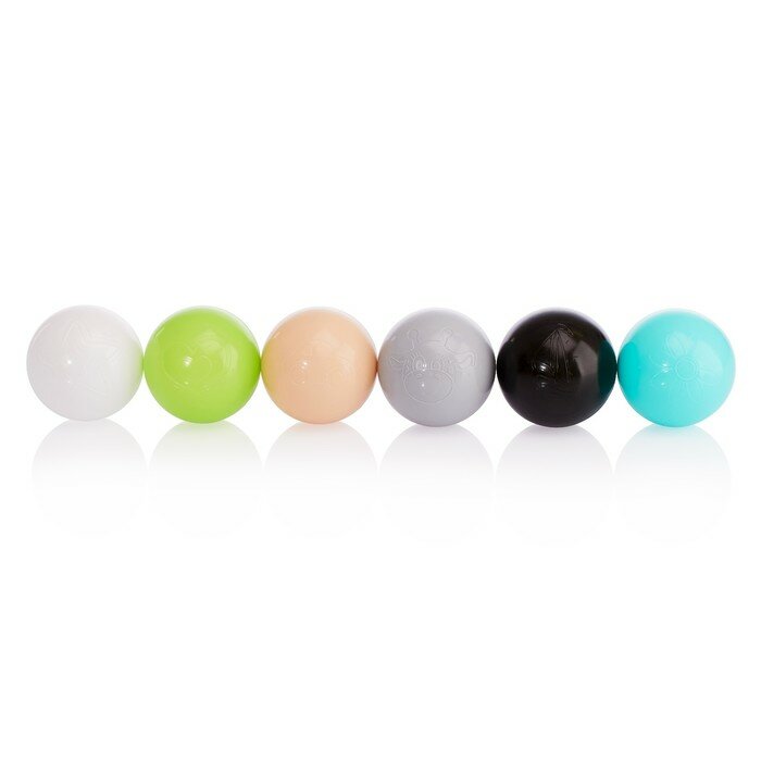 Набор шаров 150 шт, цвета: бирюзовый, серый, белый, чёрный, салатовый, бежевый, диаметр шара — 7,5 см - фотография № 3