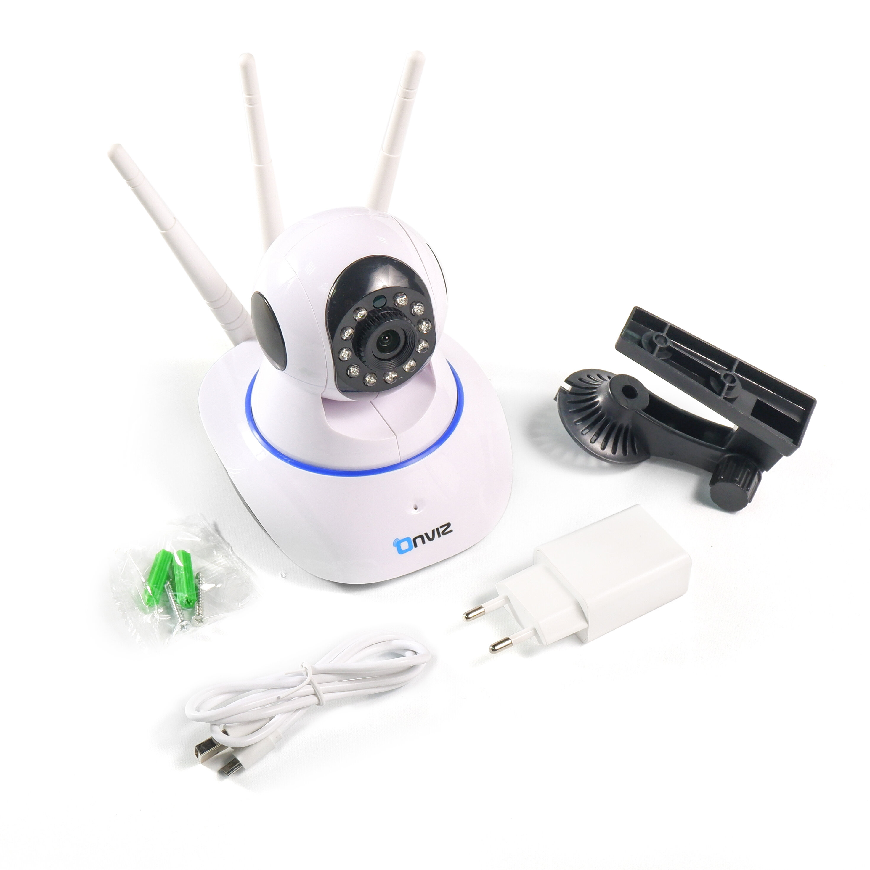 Домашняя поворотная Wi-Fi IP камера видеонаблюдения Onviz P590 беспроводная для квартиры / дома / офиса / дачи / коттеджа / гаража - фотография № 1