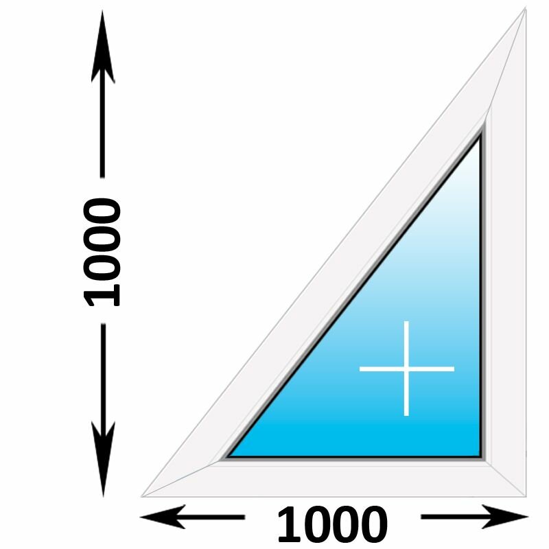 Пластиковое окно Veka WHS треугольное глухое правое 1000x1000 (ширина Х высота) (1000Х1000)