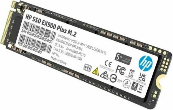 Твердотельный накопитель SSD M.2 HP 512Gb EX900 Plus Series <35M33AA#ABB> (PCI-E 3.0 x4, up to 3200/2200MBs, 3D NAND, 200TBW, NVMe, 22х80mm)