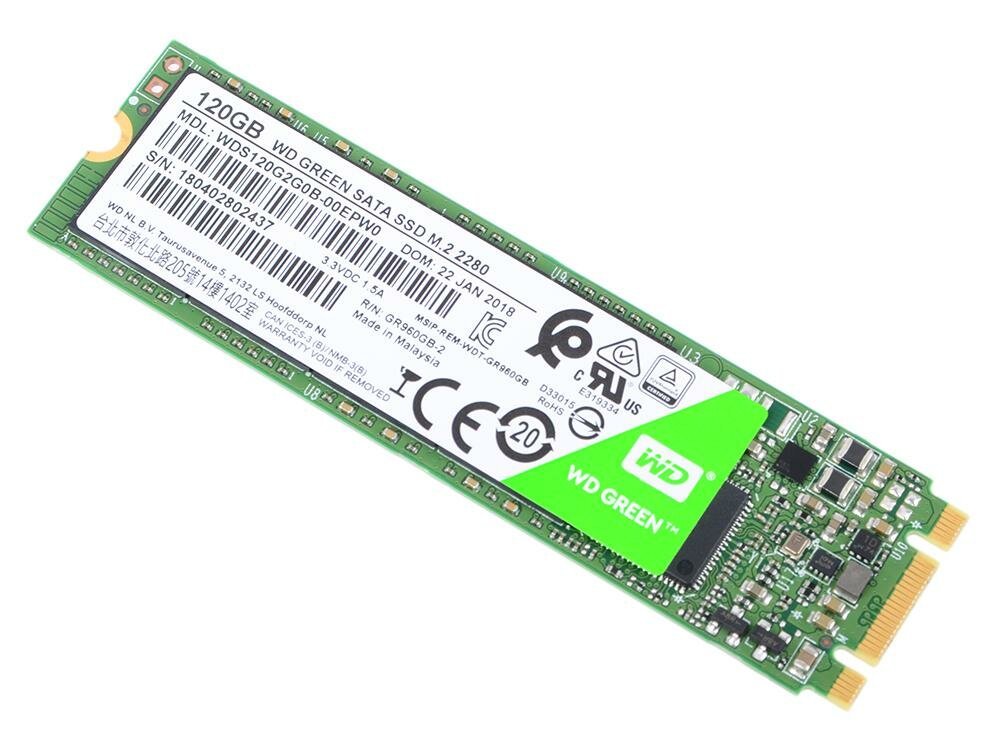   SSD M.2 120Gb Western Digital WD Green PC SSD WDS120G2G0B (SATA 6Gb/s, M.2)
