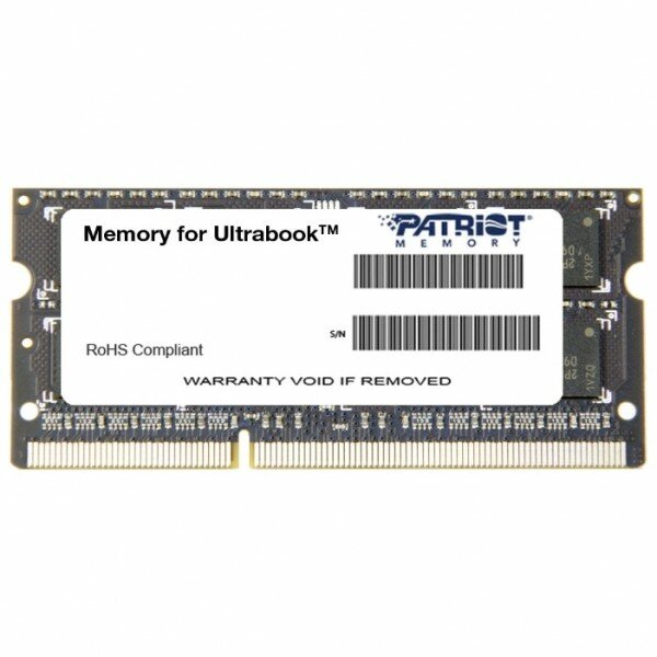 Оперативная память DDR3L 8Gb 1600MHz Patriot PSD38G1600L2S RTL PC3-12800 CL11 SO-DIMM 204-pin 1.35В dual rank PSD38G1600L2S