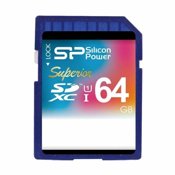 Карта памяти SD 64GB Silicon Power Superior SDXC Class 10 UHS-I (SP064GBSDXCU1V10)