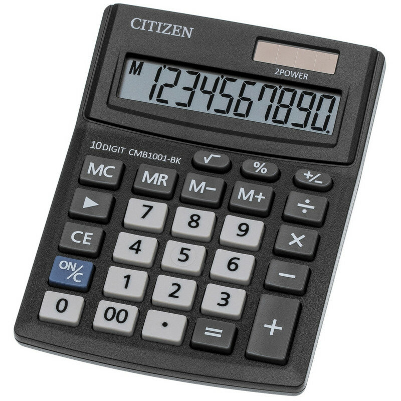 Калькулятор настольный компактный CITIZEN BusinessL CMB1001-BK 10раз.Чер 480263 SD-210