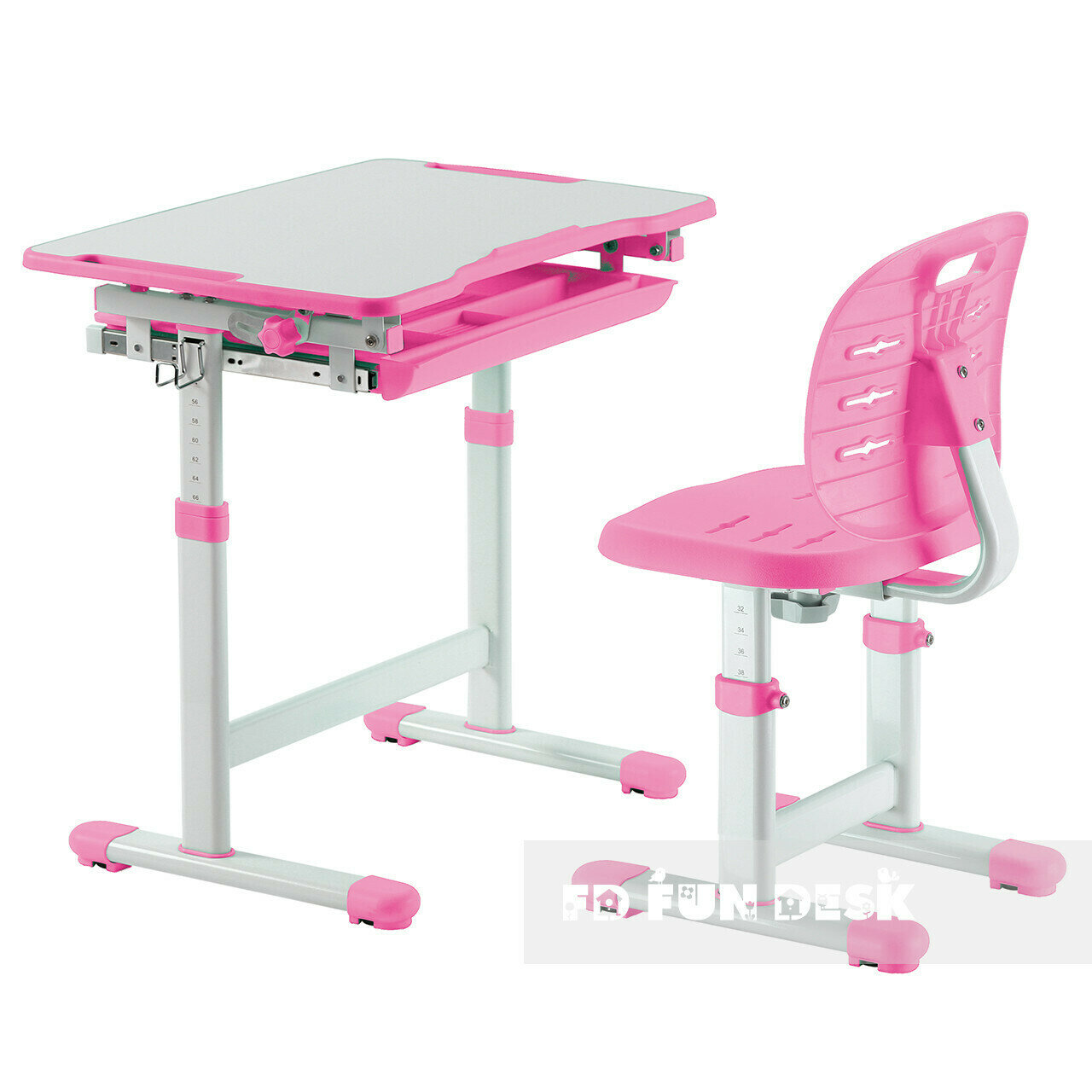 Парта для малышей и стул FUN DESK Piccolino II Розовый