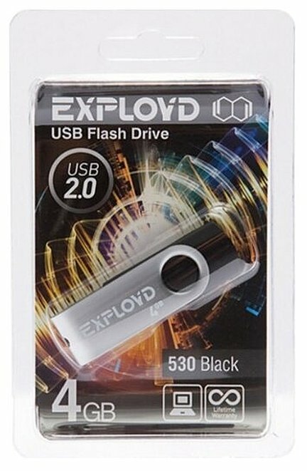 Флешка EXPLOYD 530 4GB Black