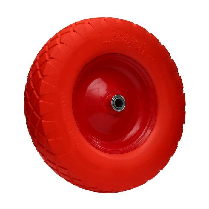 Колесо полиуретановое, d = 400 мм, ступица: диаметр 20 мм, длина 100 мм - фотография № 1