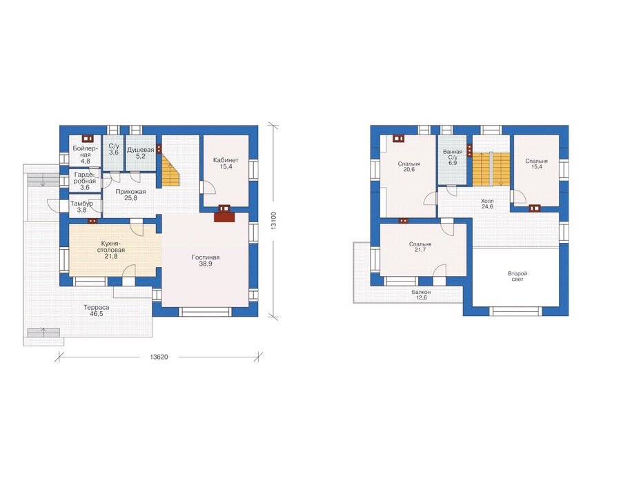 Проект дома Plans-37-01 (212 кв.м, поризованный кирпич, лицевой кирпич) - фотография № 3