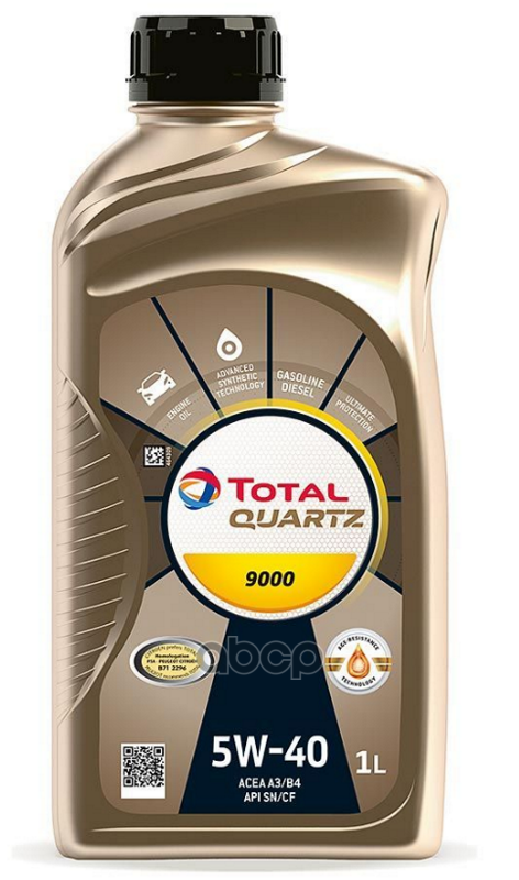 TotalEnergies Масло Моторное 5W40 Total 1Л Синтетика Quartz 9000