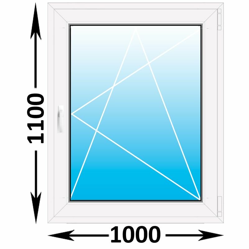 Пластиковое окно Melke одностворчатое 1000x1100 (ширина Х высота) (1000Х1100)