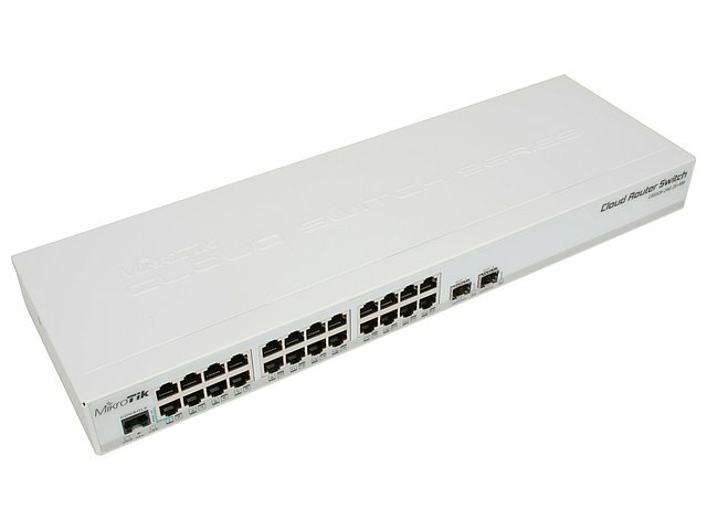 Коммутатор MikroTik Коммутатор 1U 19 RM MikroTik CRS326-24G-2S+RM 24 порта 1Гбит/сек. + 2 порта SFP+, управляемый