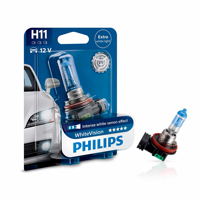 Лампа галогенная Philips WhiteVision H11 12V 55W PGJ19-2, 1 шт. (блистер)