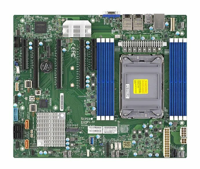 Материнская плата Supermicro X12SPI-TF MBD-X12SPI-TF-B/1x4189/8xDDR4-3200 RDIMM/LRDIMM Поддержка ECC Поддержка Reg ECC 10x SATA 3.0,1x M.2 RAID 0,1,10,5