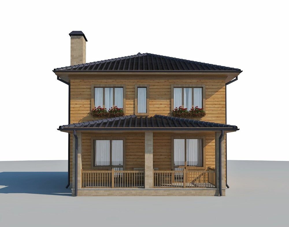 (131м2, 10х8м) Готовый проект двухэтажного дома из бруса с баней и котельной - AS-2078-2 - фотография № 6