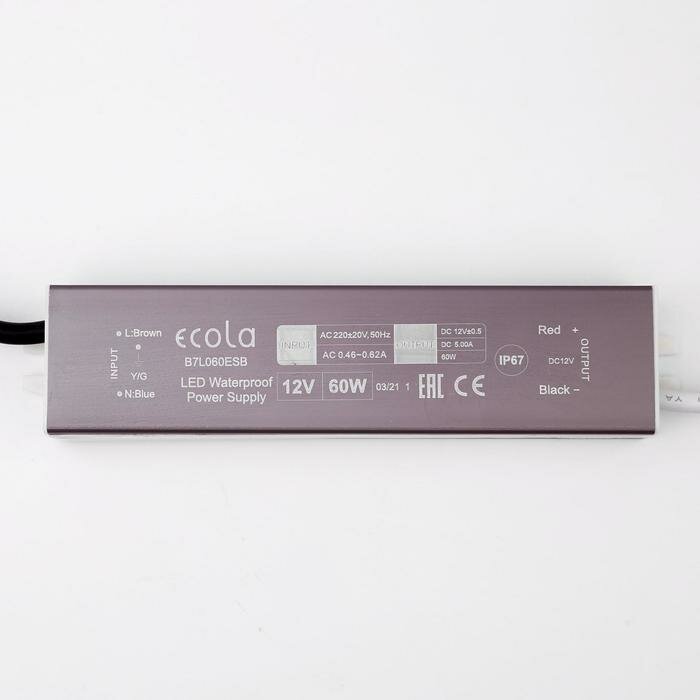Блок питания Ecola для светодиодной ленты 12 В, 60 Вт, IP67 - фотография № 4