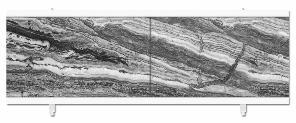 фото Панель фронтальная для ванны МетаКам "Кварт" черный мрамор 168