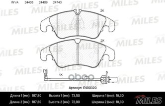 Колодки Тормозные Audi A6/Allroad/S6/A7 (1la/1lj) 10- Передние Lowmetallic Miles арт. E400320