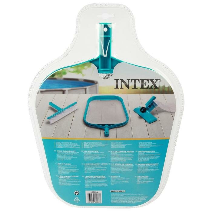 INTEX Набор для чистки бассейна, сачок, щётка, насос, 29056 INTEX - фотография № 3