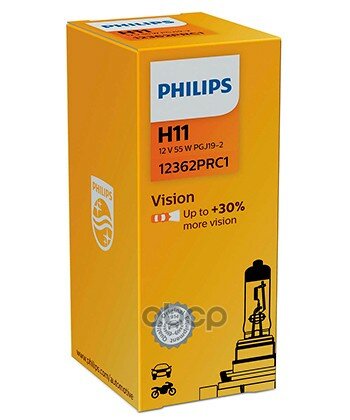 Лампа H11 12v 55w Pgj19-2 (Серия Vision) Philips арт. 12362PRC1