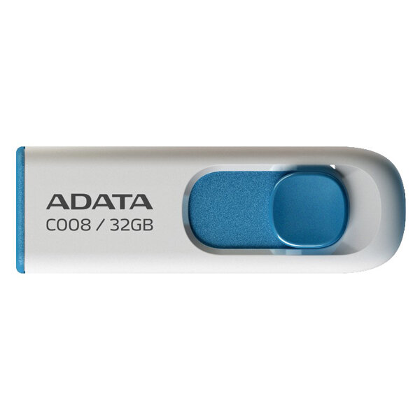 Флешка A-DATA C008 32GB White-Blue (AC008-32G-RWE)