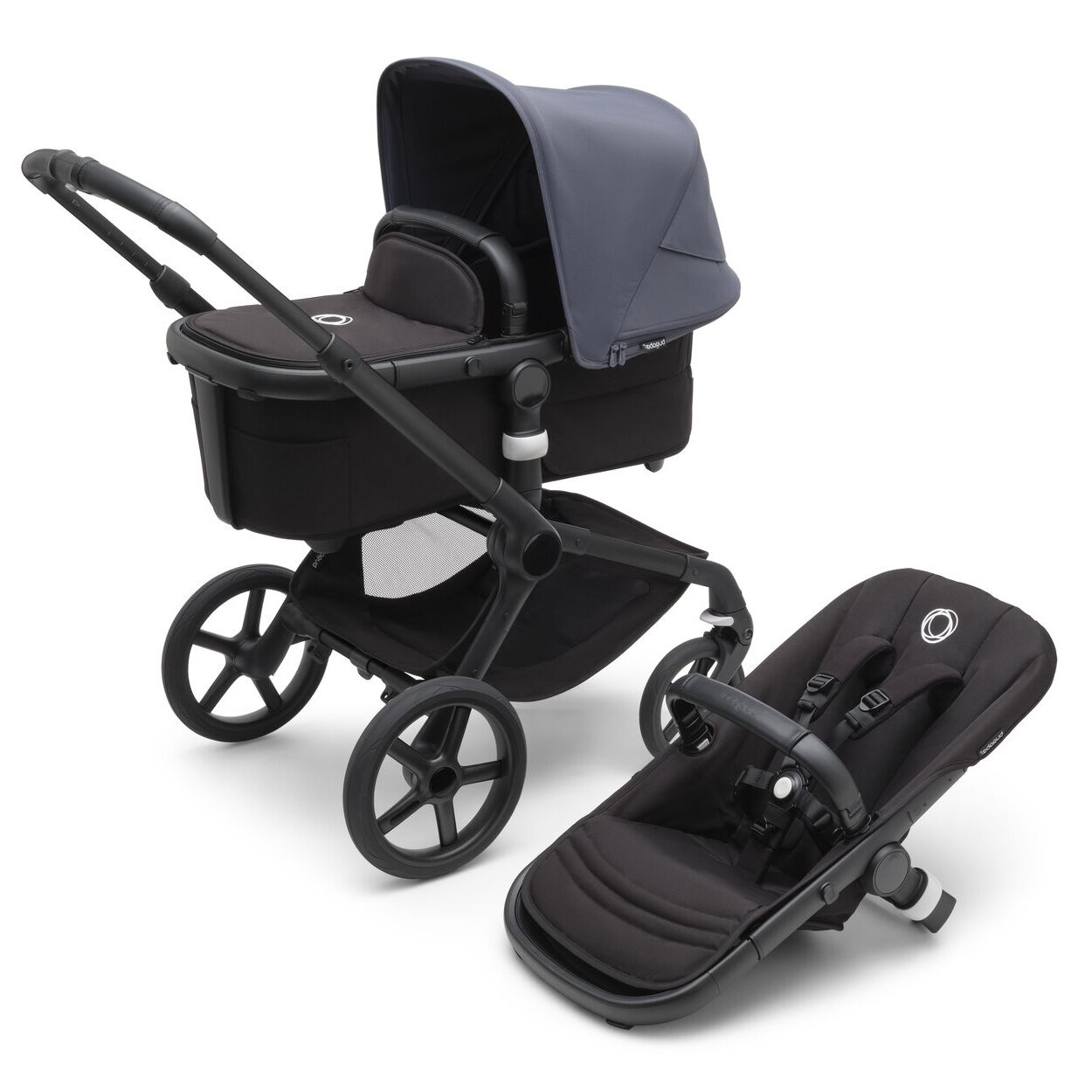 Детская коляска 2 в 1 Bugaboo Fox5 Black/Midnight black/Stormy Blue