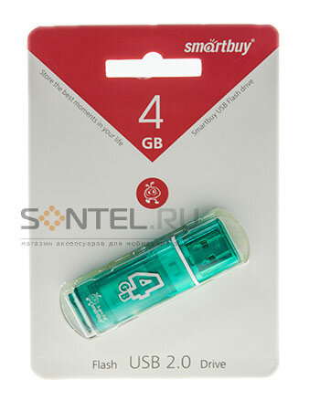 SB4GBGS-G, 4GB USB 2.0 Glossy series, Green, SmartBuy