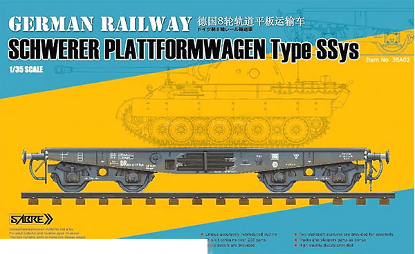 35A02 Сборная модель платформы 1/35 German Railway SCHWERER PLATTFORMWAGEN Type Ssys ( Standard Edition )