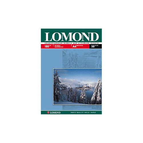 Фотобумага Lomond A4, 180г/м2, 25л, для струйной печати, белый, покрытие матовое [0102037]
