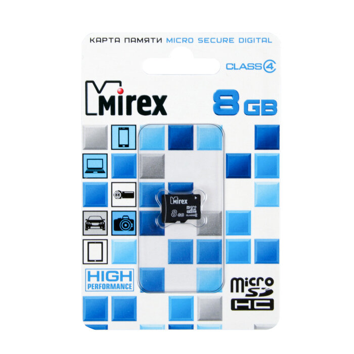 Mirex Карта памяти Mirex microSD, 8 Гб, SDHC, класс 4