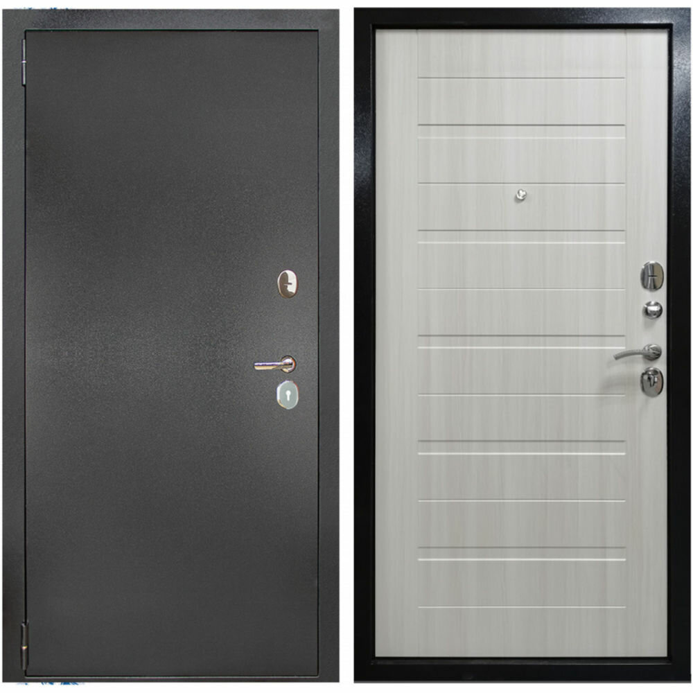 Дверь металлическая ДК 70 С 2050х960х70мм Серебро Лиственница беленая правая