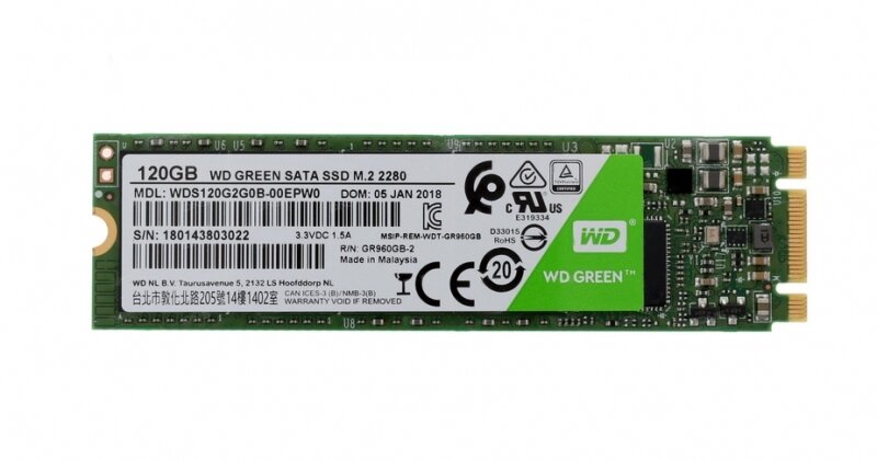 SSD накопитель M.2 WD Green 120Gb (WDS120G2G0B)