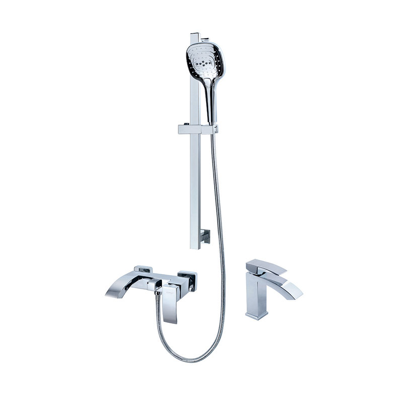 Набор для ванны 3 в 1 Grocenberg GB1007WC White/Chrome