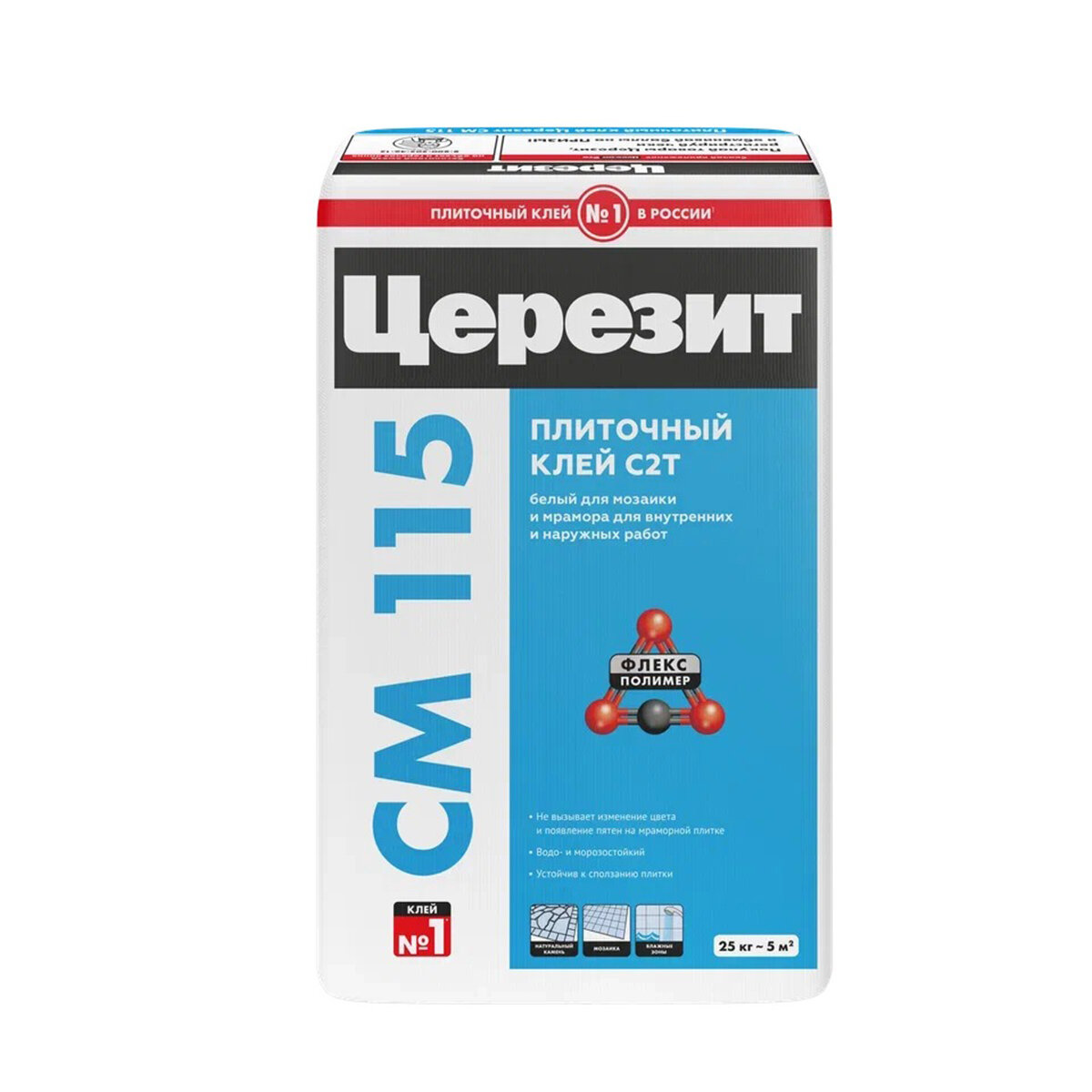 Клей для мозаики и мрамора Ceresit CM 115, белый, 25 кг