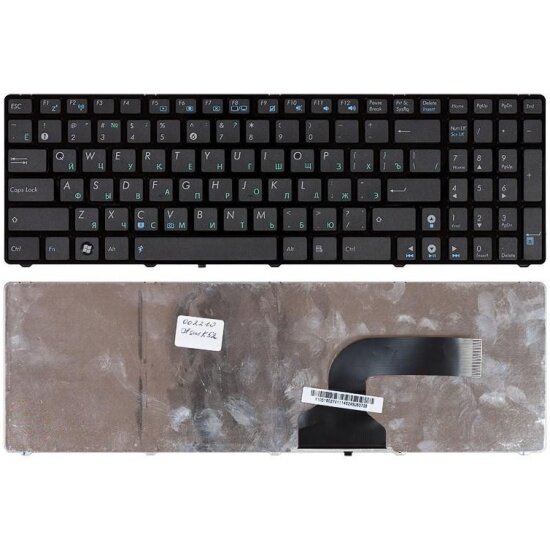 Клавиатура для ноутбука Amperin Asus K52, K53, K54, N50, N51, N52, N53, N60, N61, N70, N71, N73, N90, P52, P53, K72, K73, A52, A54, A72, UL50, W90, PRO5IJ, F50, X52, X54, X55, X75V, PRO5AVn, PRO64Vg, PRO7BJg черная с рамкой