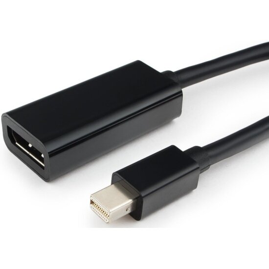 Переходник CABLEXPERT miniDisplayPort -> DisplayPort, , 20M/20F, длина 15см, черный,