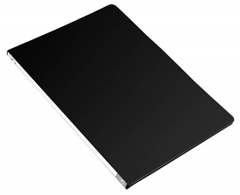 фото Папка метал.зажим Бюрократ -PZ05CBLCK A4 пластик 0.5мм торц.наклейка черный