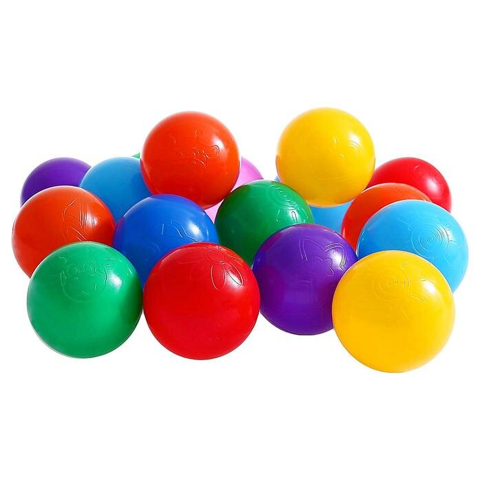 Шарики для сухого бассейна с рисунком, диаметр шара 7,5 см, набор 210 штук, разноцветные - фотография № 8