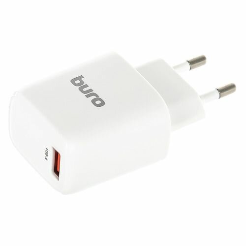 Сетевое зарядное устройство Buro BUWG1, USB-A, 18Вт, 3A, белый [buwg18p100wh]