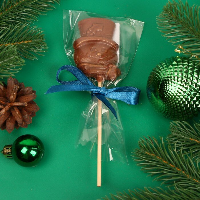 ChocolaVie Фигура из молочного шоколада "Снеговик", на палочке , 20 г ± 5 % - фотография № 3