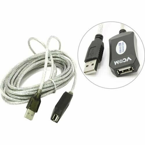 Удлинитель активный USB 2.0 A -> A Vcom VUS7049