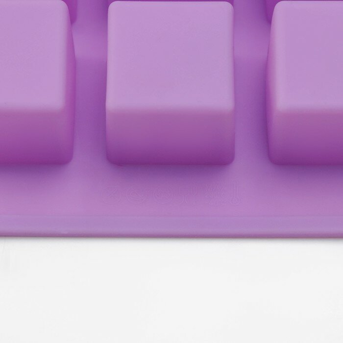 Форма силиконовая для выпечки Доляна «Фигуры.Куб», 26×15×3,2 см, 15 ячеек (3,4×3,4см), цвет фиолетовый - фотография № 6