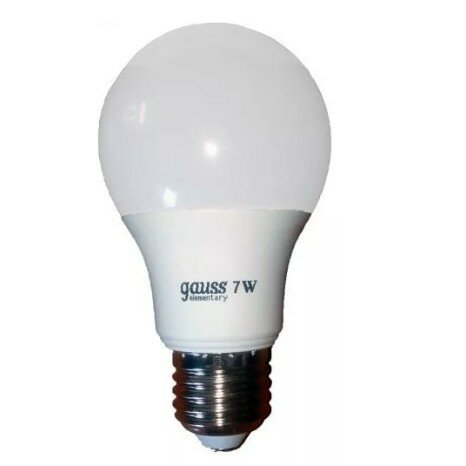 GAUSS 23217A Светодиодная лампа LED Elementary A60 7W E27 520lm 2700K 1 10 100 0