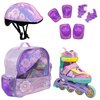 Набор роликов FLORET коньки, защита, шлем violet размер 31-34 - изображение