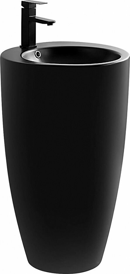 Раковина напольная Azario Comella 50 см AZ-311MB, черный матовый - фотография № 1