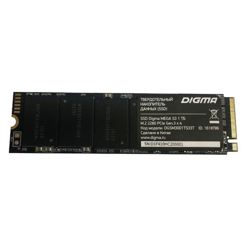 SSD накопитель Digma Mega S3 DGSM3001TS33T 1ТБ, M.2 2280, PCI-E x4, NVMe, rtl