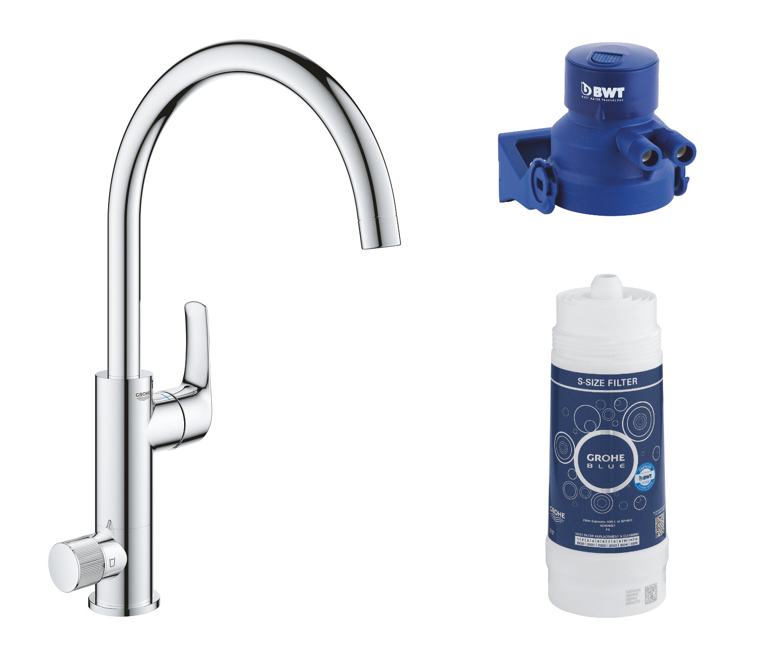 Смеситель для кухни Grohe Blue Pure Eurosmart с фильтром питьевой воды, хром 119708